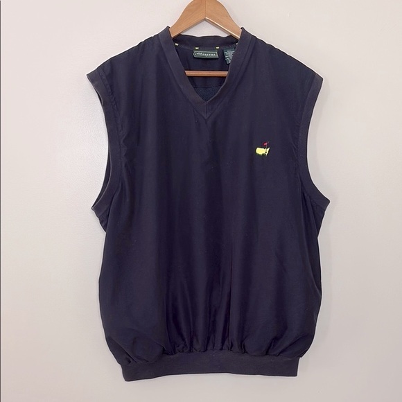 Masters Collection Augusta Mens Pullover Vest Windbreaker V Neck Navy Size L - Picture 1 of 12
